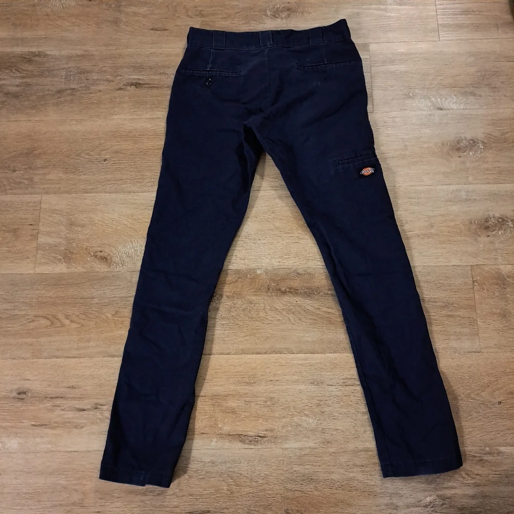 Dickies Navy Blue Skinny-Straight Casual Pants Side Pocket Men's Size 30